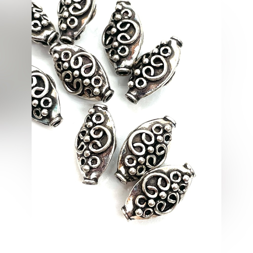 Sterling Bali Scrollwork Bead Pair of 2 beads